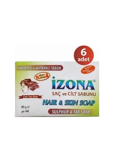 İzona Sabun Kükürtlü Ve Katranlı 85 Gr 6lı Çam Katranı - Kükürt