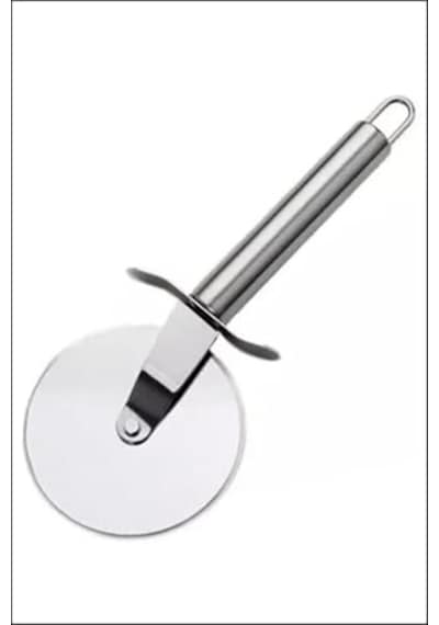 Paslanmaz Çelik Pizza Kesici Ve Hamur Ruleti, 18 Cm, 6 Cm Çap - Ergonomik Saplı Diğer