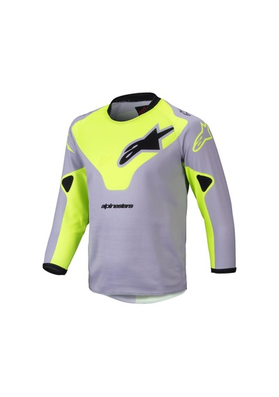 Alpinestars Kids Racer Veil Çocuk Off-road Jerseyi Gri Sarı Siyah