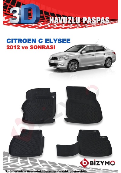 Citroen C-Elysee Sedan 2012 Ve Sonrası 3D Paspas Takımı Bizymo