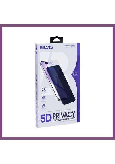 Twin StoreApple iPhone Uyumlu 18 Pro Max Bilvis 5d Privacy Diamond Hayalet Cam Ekran Koruyucu Bzstwın