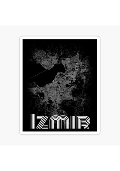 Izmir Uzaydan Çekim Sticker Etiket Yapıştırması 19 Cm