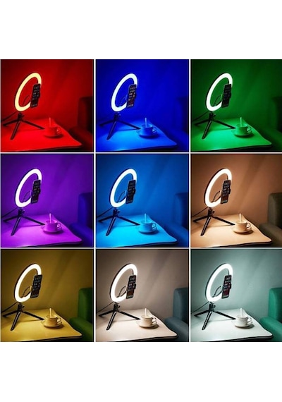 Soft Ring Light Mj45 18" Rgb Led Işık Youtuber Selfie Işığı Uzaktan Kumandalı