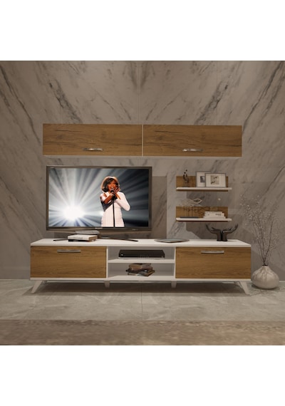 Decoraktiv Eko 5 Mdf Dvd Retro Tv Ünitesi Tv Sehpası Beyaz - Pera