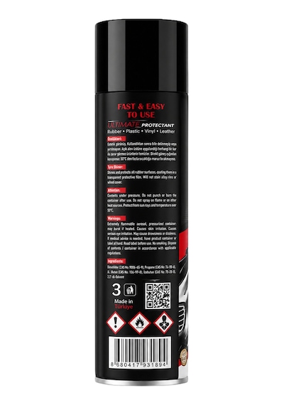 Ebrayn Lastik Parlatıcı Sprey 500 Ml - Ultimate Protectant Hızlı Uygulama