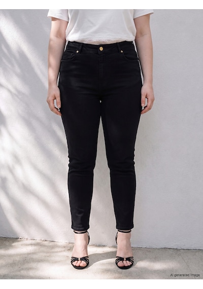 Lcw Curve Siyah Büyük Beden Slim Fit Kadın Jean Pantolon