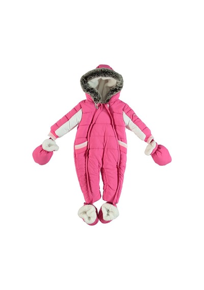 Dear Enika Monaroza Kız Bebek Kışlık Pembe Kozmonot Bebek Tulumu 19-905 001