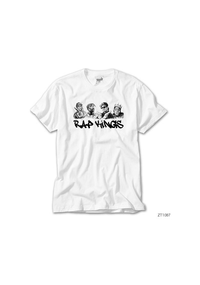 Rap Legends Sketch Art Beyaz Tişört Beyaz