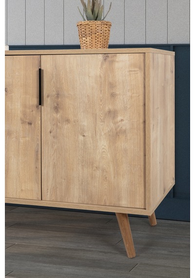 4814 Sırma 180 Cm Ahşap Ayaklı , Metal Kulplu Konsol , Safir , Oturma Odası , Salon Safir