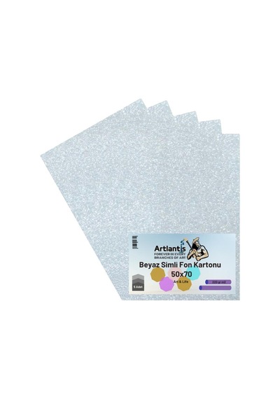 Simli Fon Kartonu 50X70 5 Adet Artlantis Simli Fon Kartonu 50x70