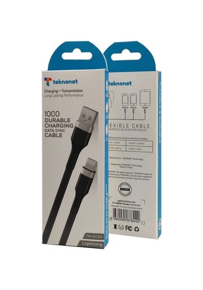 Teknonet TN-DC05 Plastik Lightning Şarj Ve Data Kablosu 100 CM