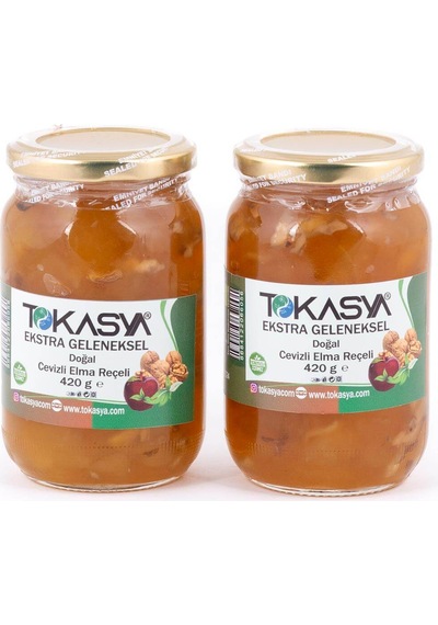 Tokasya Doğal Cevizli Elma Reçeli Kavanoz 2 x 420 G