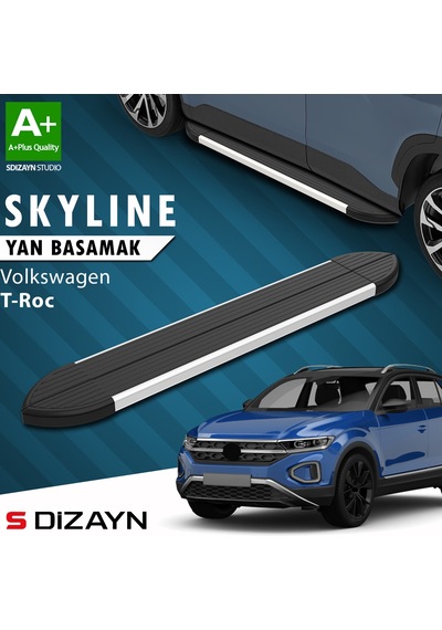 S-dizayn Vw T-roc Skyline Aluminyum Yan Basamak 173 Cm 2019 Üzeri A+ Kalite