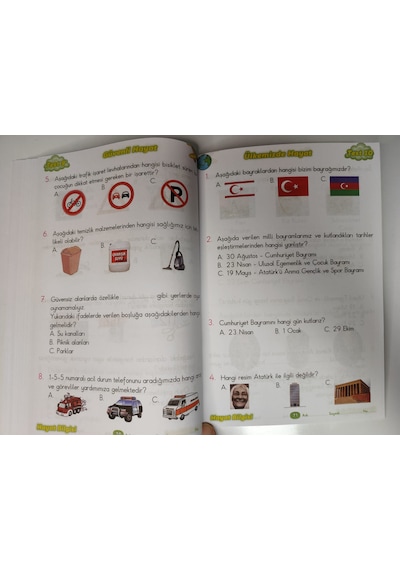 1. Sınıf Okul Hazırlık Seti - Bilgin Çocuk Tüm Dersler Soru Kitabı 318 Soru + Pensan 12 Renk Boya & Kırtasiye Seti + Tangram