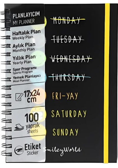 Mynote Smiley Spiralli Defter A5 17x25 Kraft Kapak, Çizgili, 100 Yaprak Beyaz