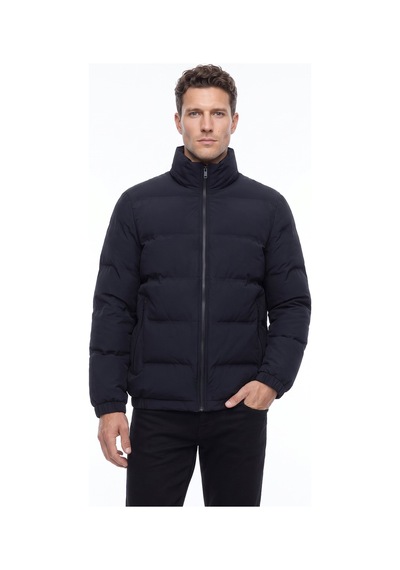 Fabrika F6wm-mnt 2108 Siyah Erkek Dik Yaka Kapitone Slim Fit Mont