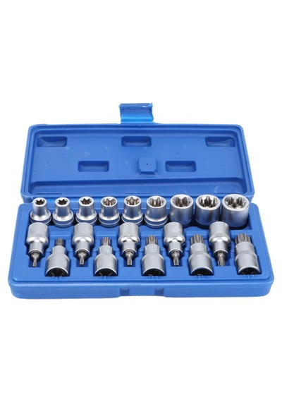 19 Parça Torx Ve E-lokma Takımı Profesyonel Yıldız E-torx Ve Bits Lokma Seti