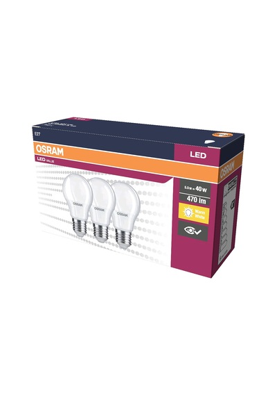 Led Klasik Lamba Beyaz Işık 470 Lm E27 3'lü Standart