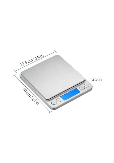 Dijital Hassas Terazi 3 Kg/0.1g Lcd Ekranlı, Şeffaf Kapaklı, Paslanmaz Çelik Platform, Takı, İlaç, Laboratuvar Ve Mutfak İçin Açık Bej