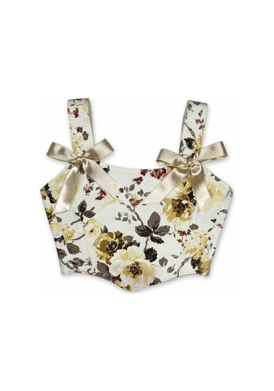 L'aura Corset Çiçek Desenli Bayan Korse Büstiyer Çok Renkli