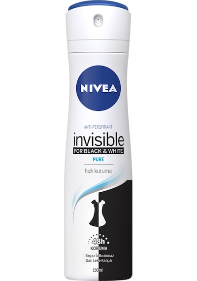 3 Adet Nivea Deodorant Invisible Black&white Pure 150 Ml