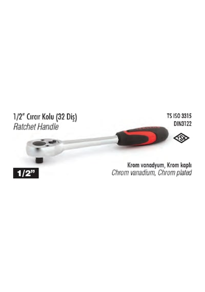İzeltaş 1/2 Cırcır Kolu 32 Diş 1513060032