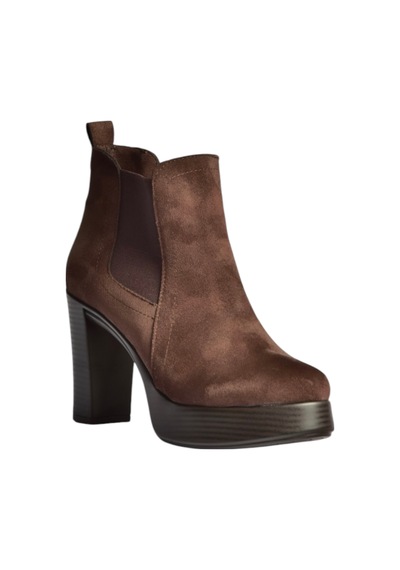 Fox Shoes Z996291502 Kahverengi Süet Kalın Topuklu Kadın Bot