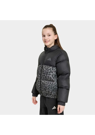 Adidas Synthetic Down Allover Print Çocuk Siyah Mont Kh0202