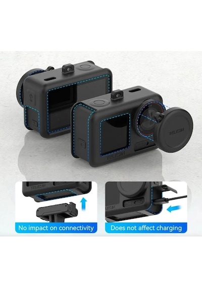 Ayex Djı Osmo Action 5 Pro / Action 4 / Action 3 Uyumlu Silikon Koruyucu Kılıf S6-ptc-011-tdj Siyah