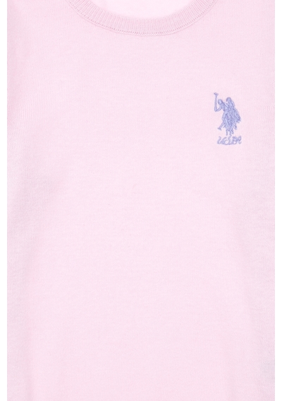U.S. Polo Assn. Kız Çocuk Pembe Bisiklet Yaka Basic Kazak 50288945-VR041