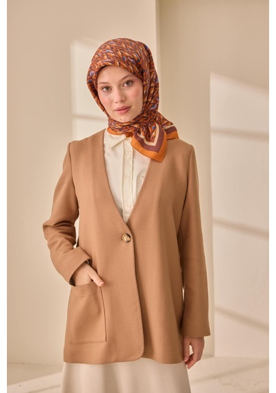 Silk Home Aura Eşarp 140006-12 Taba, Kahve, Bej, Mavi