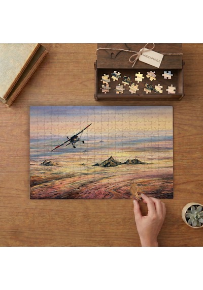 Eski Uçak - Gökyüzü - Manzara Tasarımı 240 Parça Ahşap Puzzle Ahşap Kutuda Mpy20302