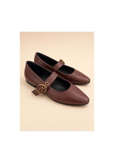37brandshoes Bordo Deri Babetler Bordo Bordo