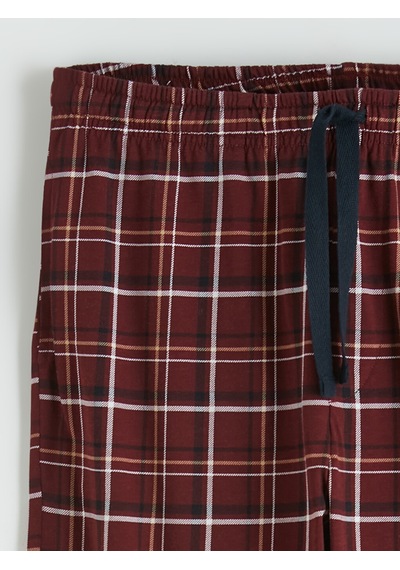 Lc Waikiki Lc Waıkıkı Bordo Standart Kalıp Ekose Erkek Pijama Altı