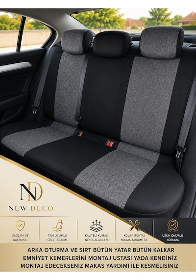 Renault Clio 2 Uyumlu Oto Koltuk Kılıfı Tam Set Airbag Uyumlu 4 Mevsim Cotfit Serisi