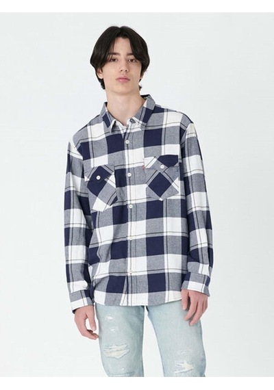 Levi's Erkek Ekose Gömlek Relaxed Fıt Western Gough Plaıd Naval A A1919-0037-5218 Multi-color