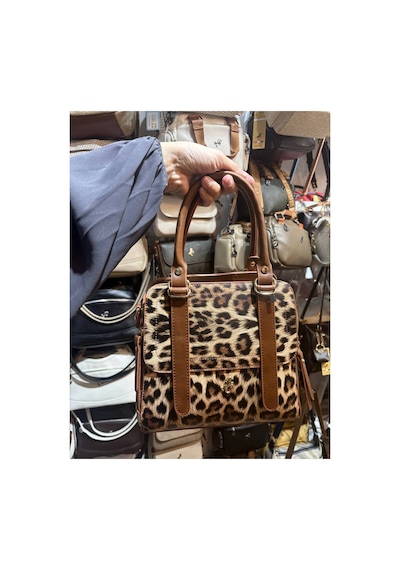 Miami Polo Club Leopar Orijinal Kadın Gold Detaylı El Ve Omuz Çantası Uzun Askısı Mevcuttur En 24 Cm Boy 24 Cm