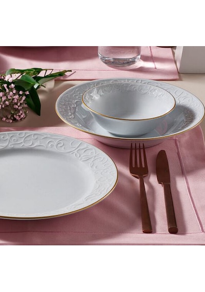 Güral Porselen Bahar Dalı Yaldızlı 6 Adet 22cm Çukur Tabak