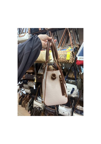 Miami Polo Club Orijinal Kadın Gold Detaylı El Ve Omuz Çantası Uzun Askısı Mevcuttur En 24 Cm Boy 24 Cm Krem - Vizon