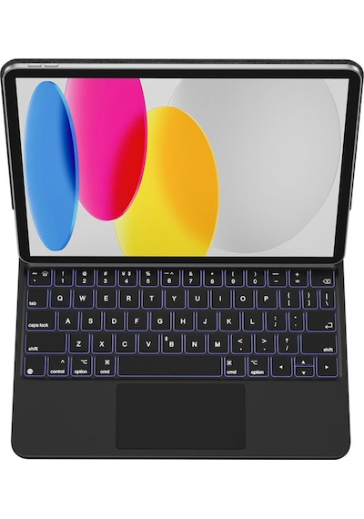 Apple Uyumlu iPad  10. Nesil 10.9inç Klavyeli Kılıf Magic Keyboard Touchpad Aydınlatmalı Klavye A2696 A2757 A2777