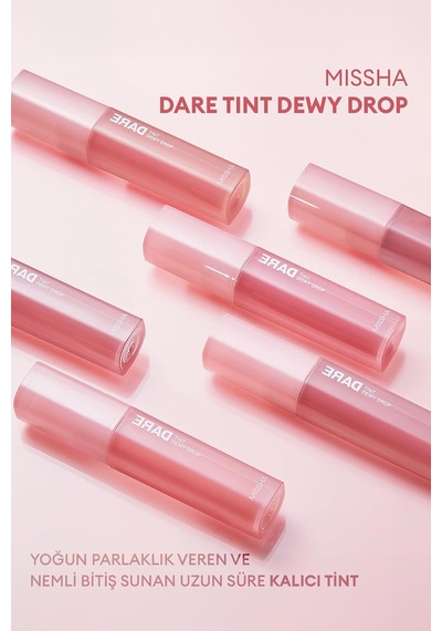 Uzun Süre Kalıcı, Nemli Bitiş Sunan Parlak Tint Dare Tint Dewy Drop Baby Coral Çok Renkli