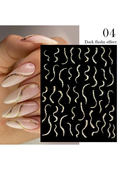 3d Reflektif Efekt Nail Art Sticker Model - 4 55881-4