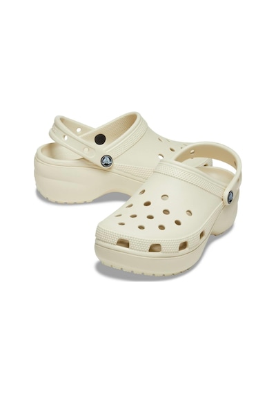 Crocs Classic Platform Clog W - Siyah-206750 Kırık Beyaz