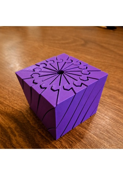 3d Baskı Twisting Küp - Mekanik Dönen Bulmaca Küpü-mor