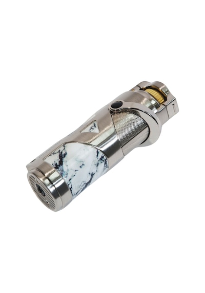 Parmida Tek Torch Pürmüz Gümüş Mermer Desenli Metal Puro Çakmağı - Tr9220