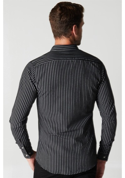 Tudors Slim Fit Poplin Erkek Gömlek-25505 Lacivert