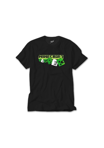 Minecraft Skeleton And Creeper Siyah Tişört Siyah