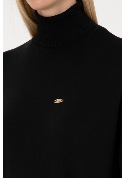 U.S. Polo Assn. Kadın Siyah Basic Boğazlı Kazak 50307742-VR046