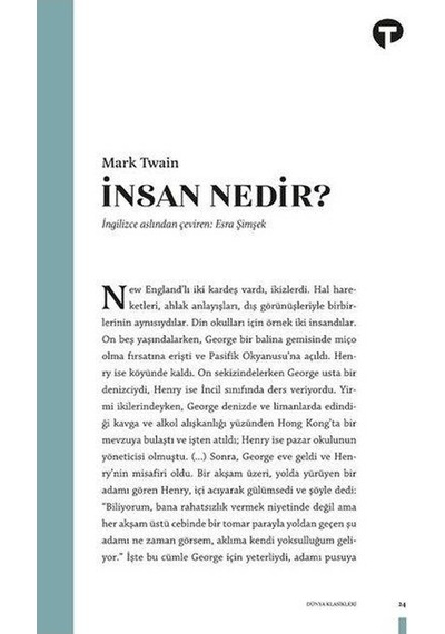 Insan Nedir - Mark Twain - Turkuvaz