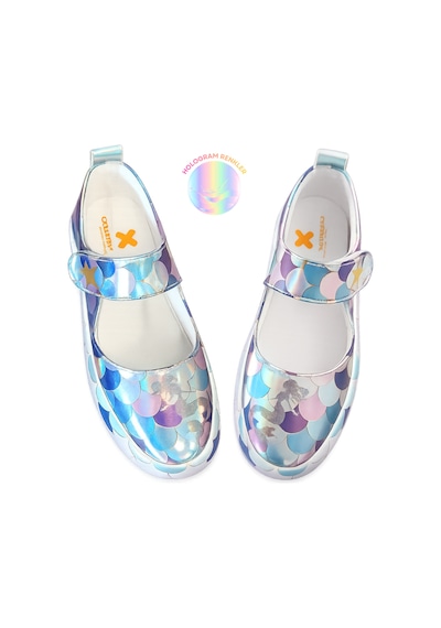 Hologram Mermaid Kız Çocuk Babet Sneaker Gri